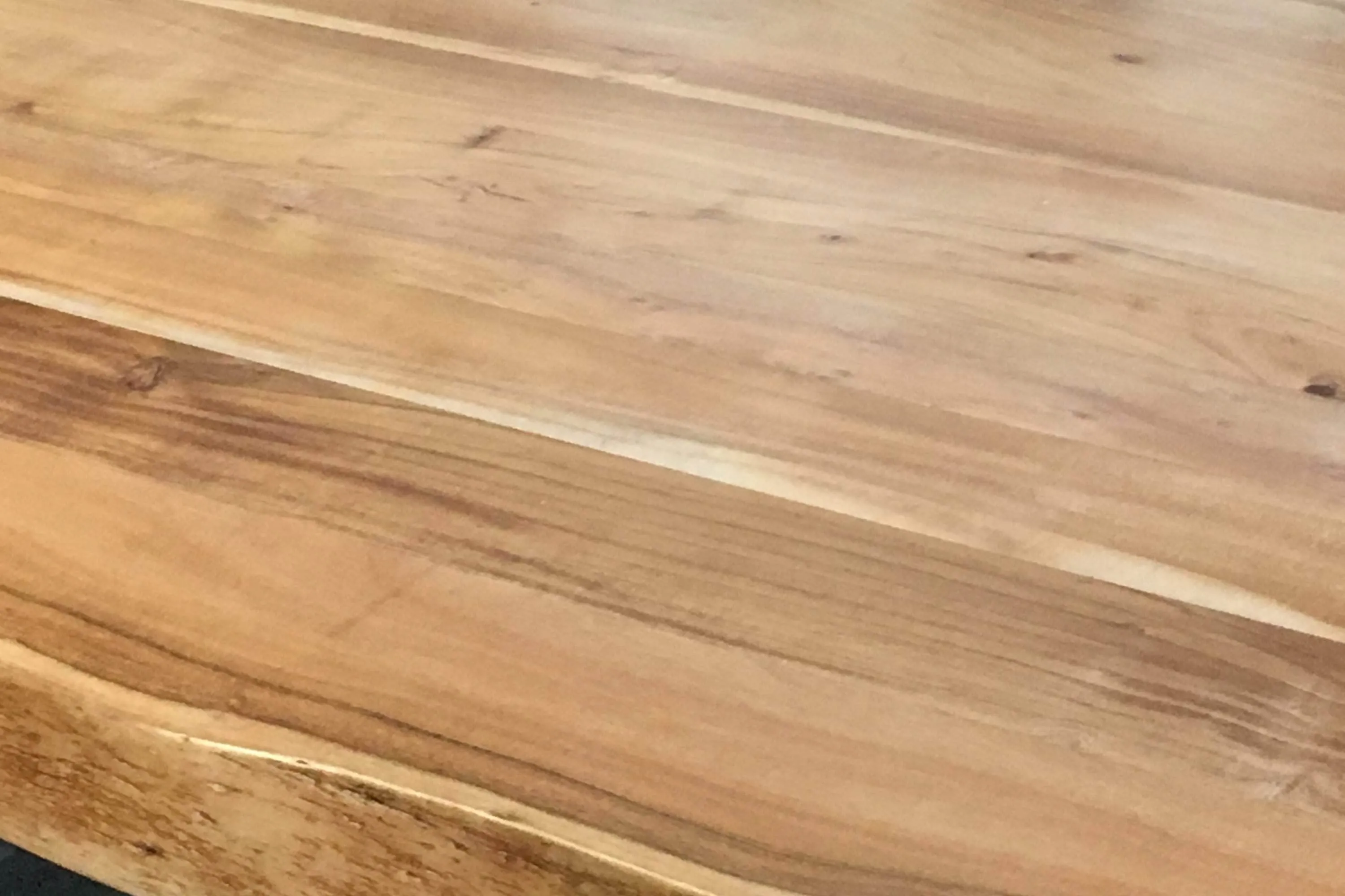 108"W Live Edge Acacia Wood Dining Table - Available in 7 Leg Styles
