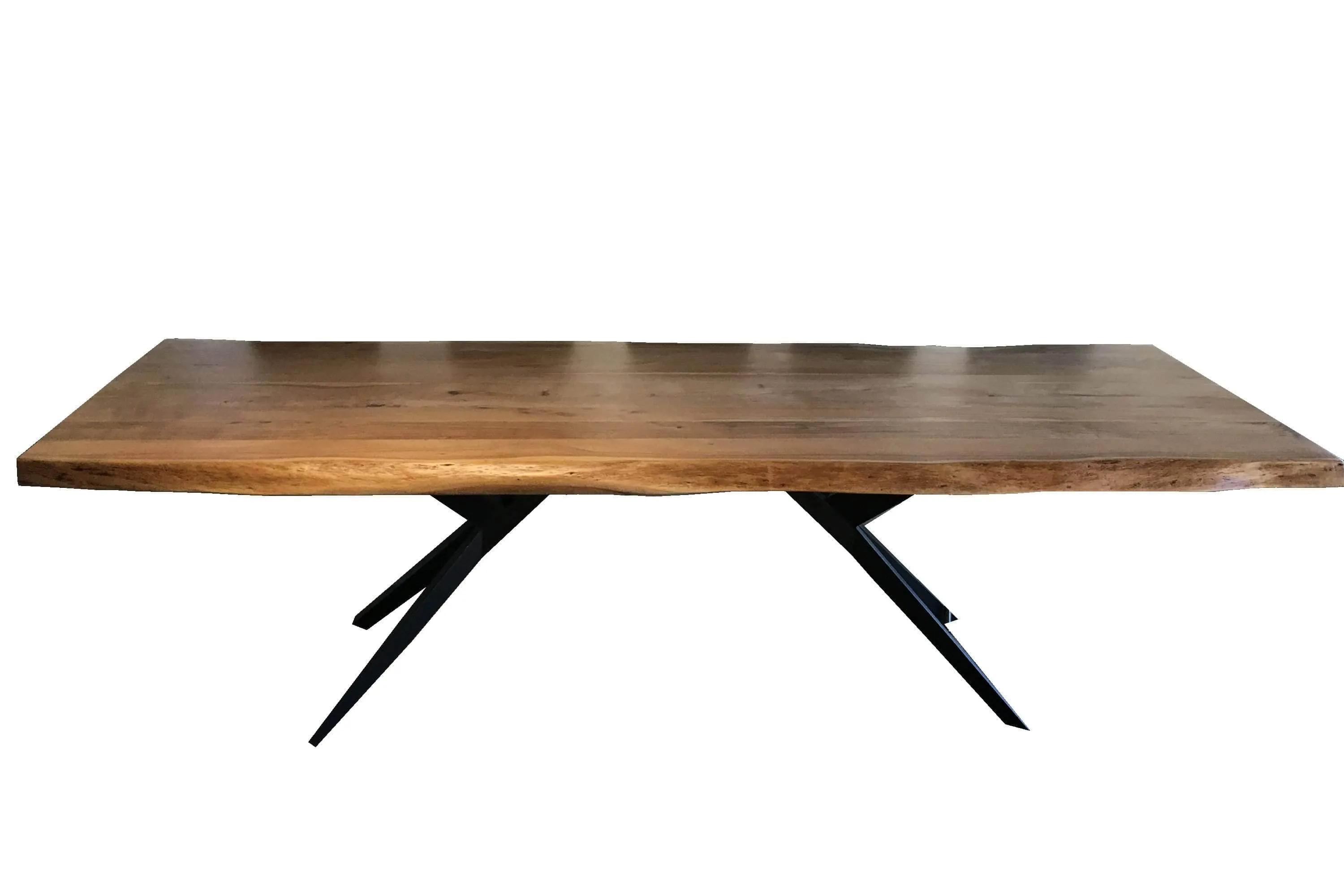 108"W Live Edge Acacia Wood Dining Table - Available in 7 Leg Styles