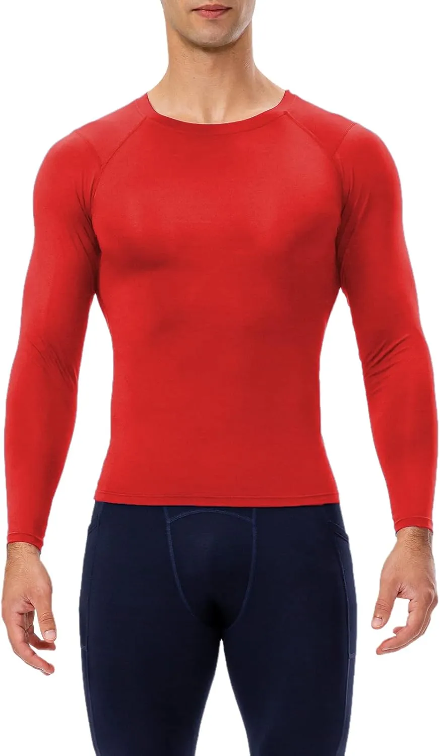 1/3 Pack Men's Compression Shirts Long Sleeve Athletic Workout Base Layer Quick Dry Fit Basketball Football Tops Undershirts