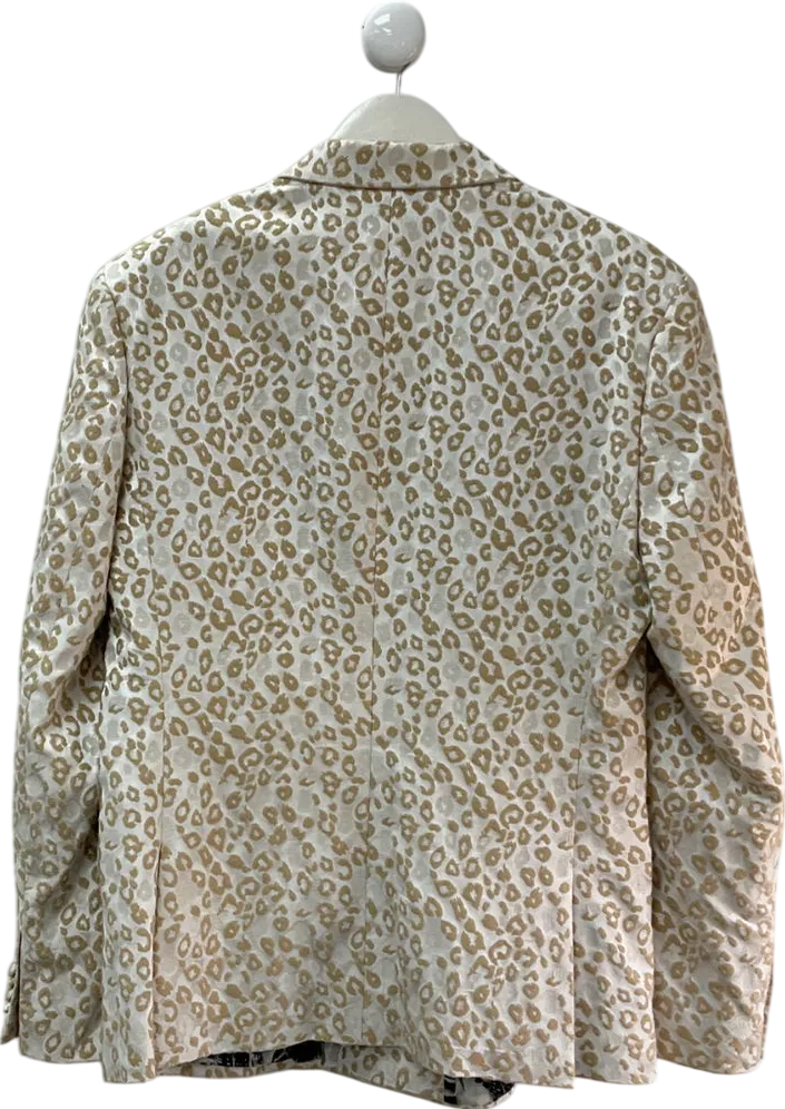 ASOS Cream Leopard Print Oversized Blazer UK 42" CHEST