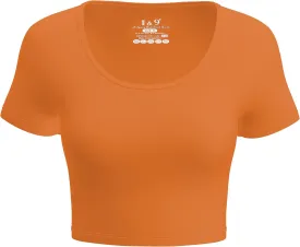 Basic Crop Tops for Women Short Sleeve T-Shirts Scoop Neck Cropped Shirts Women's Crop Top Cute Summer Tops Slim Fit Tees