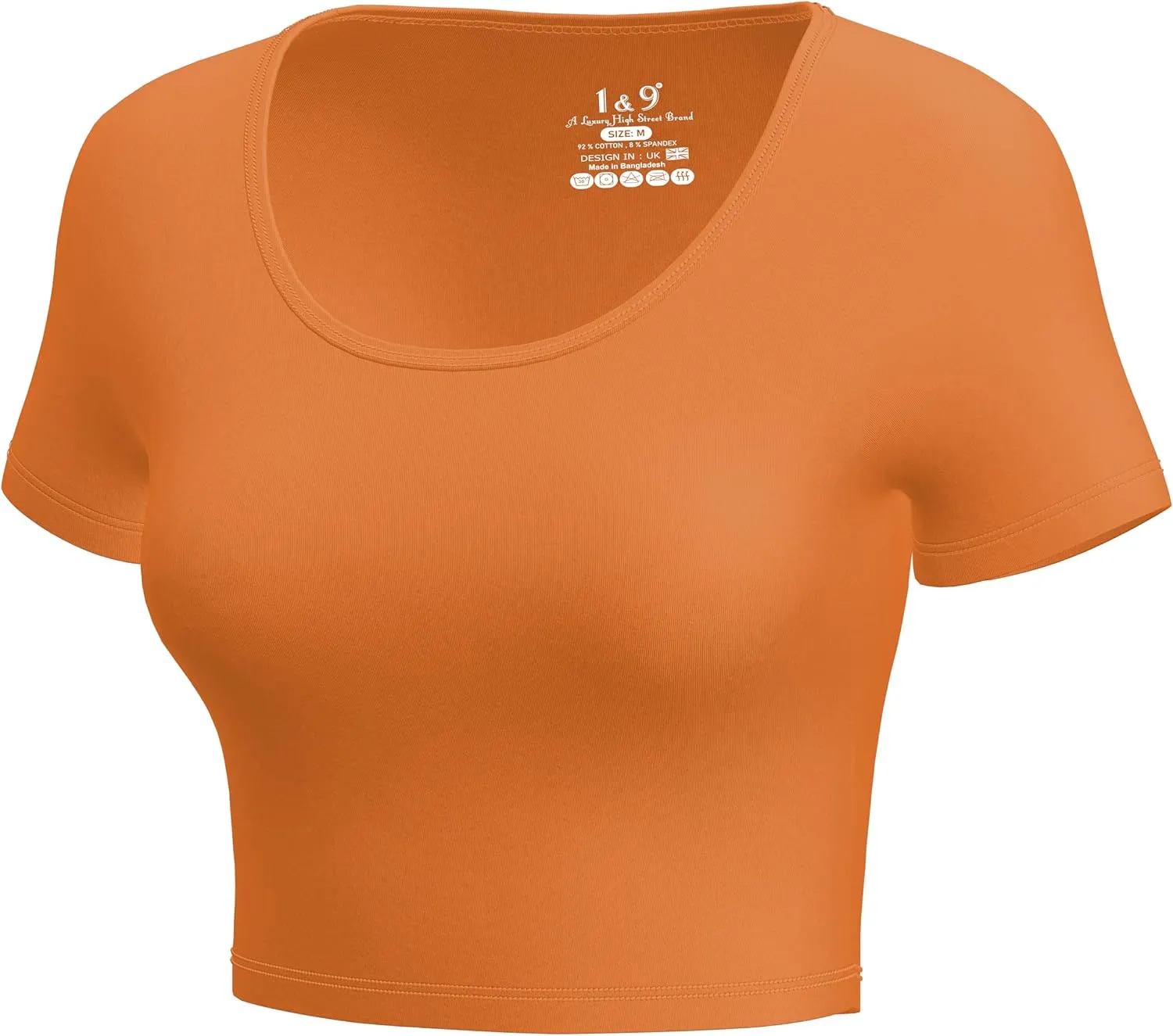 Basic Crop Tops for Women Short Sleeve T-Shirts Scoop Neck Cropped Shirts Women's Crop Top Cute Summer Tops Slim Fit Tees