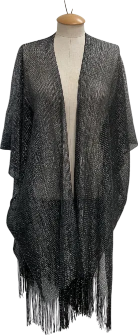 Bibi Bijoux Black Metallic Thread Kaftan One Size