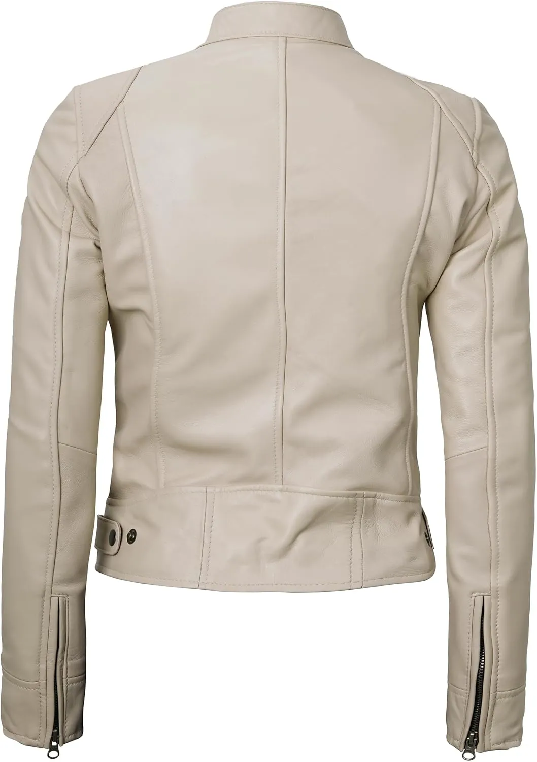 Blingsoul Real Leather Jacket Women - Cafe Racer Style Womens Leather Jackets