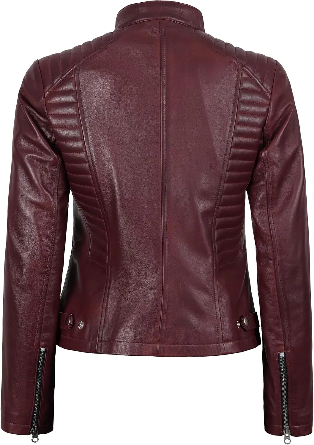 Blingsoul Real Leather Jacket Women - Cafe Racer Style Womens Leather Jackets