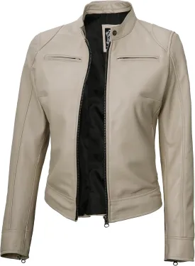 Blingsoul Real Leather Jacket Women - Cafe Racer Style Womens Leather Jackets
