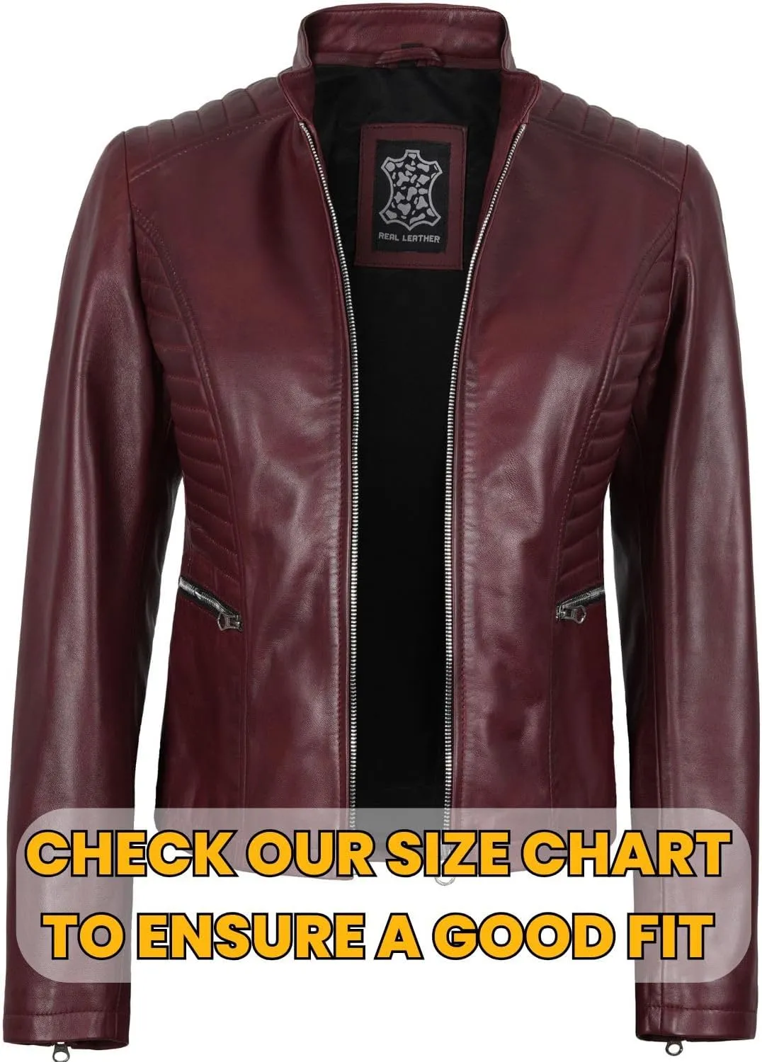 Blingsoul Real Leather Jacket Women - Cafe Racer Style Womens Leather Jackets