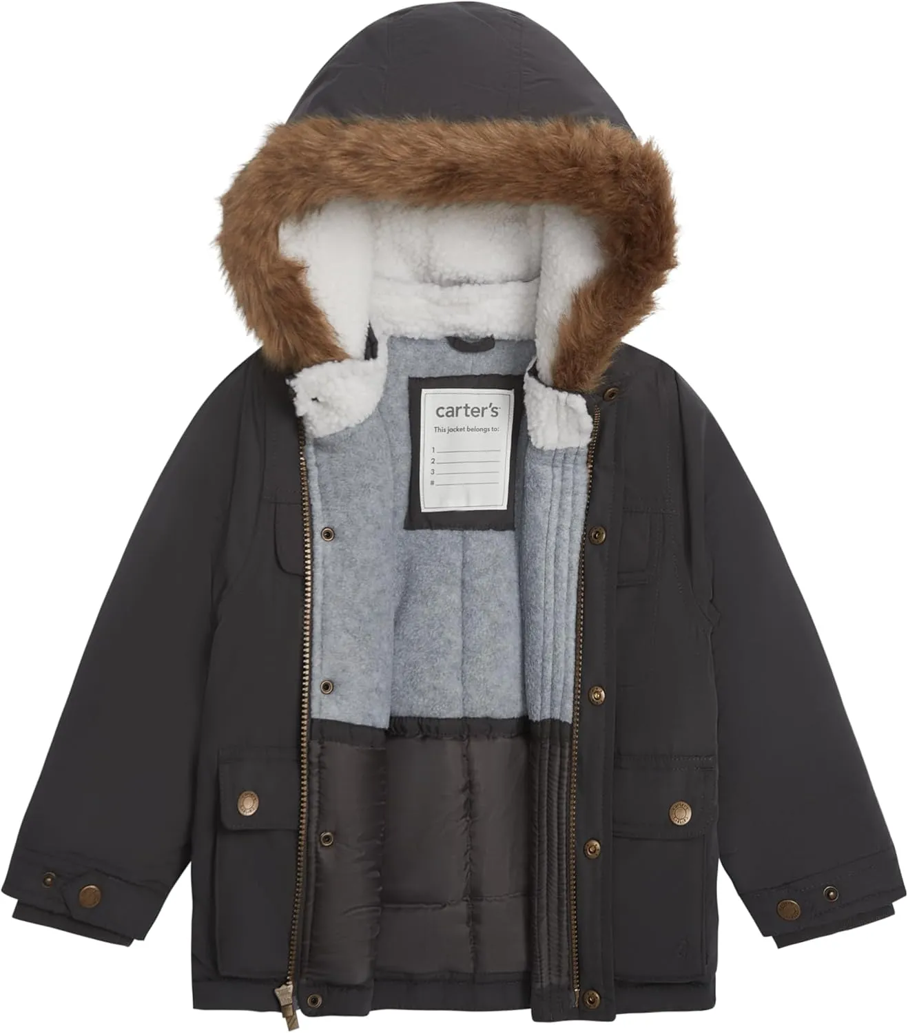 Carter's Boys' Warm Winter Parka Hooded Jacket