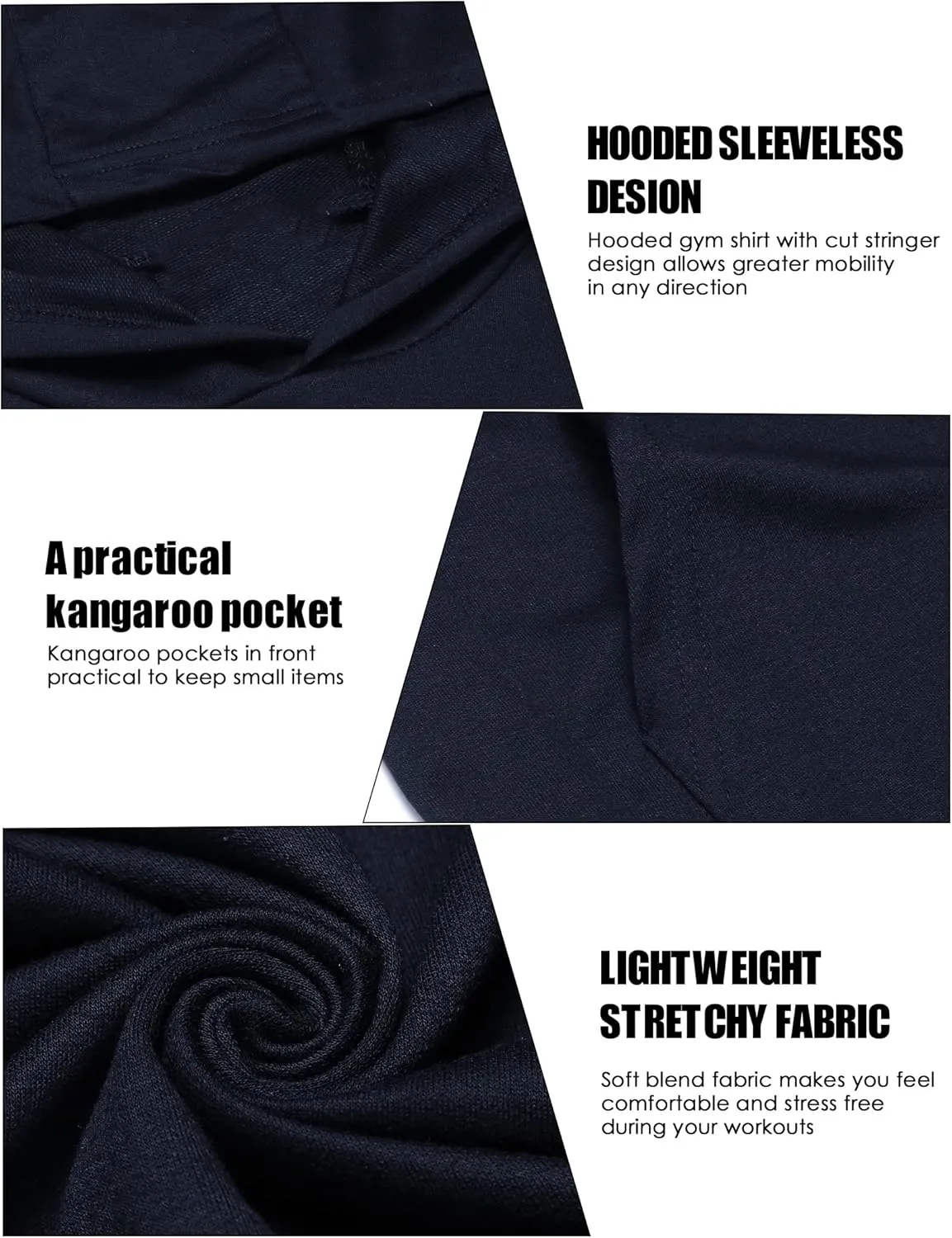 COOFANDY Men's Workout Hooded Tank Tops Bodybuilding Muscle Cut Off T Shirt Sleeveless Gym Hoodies