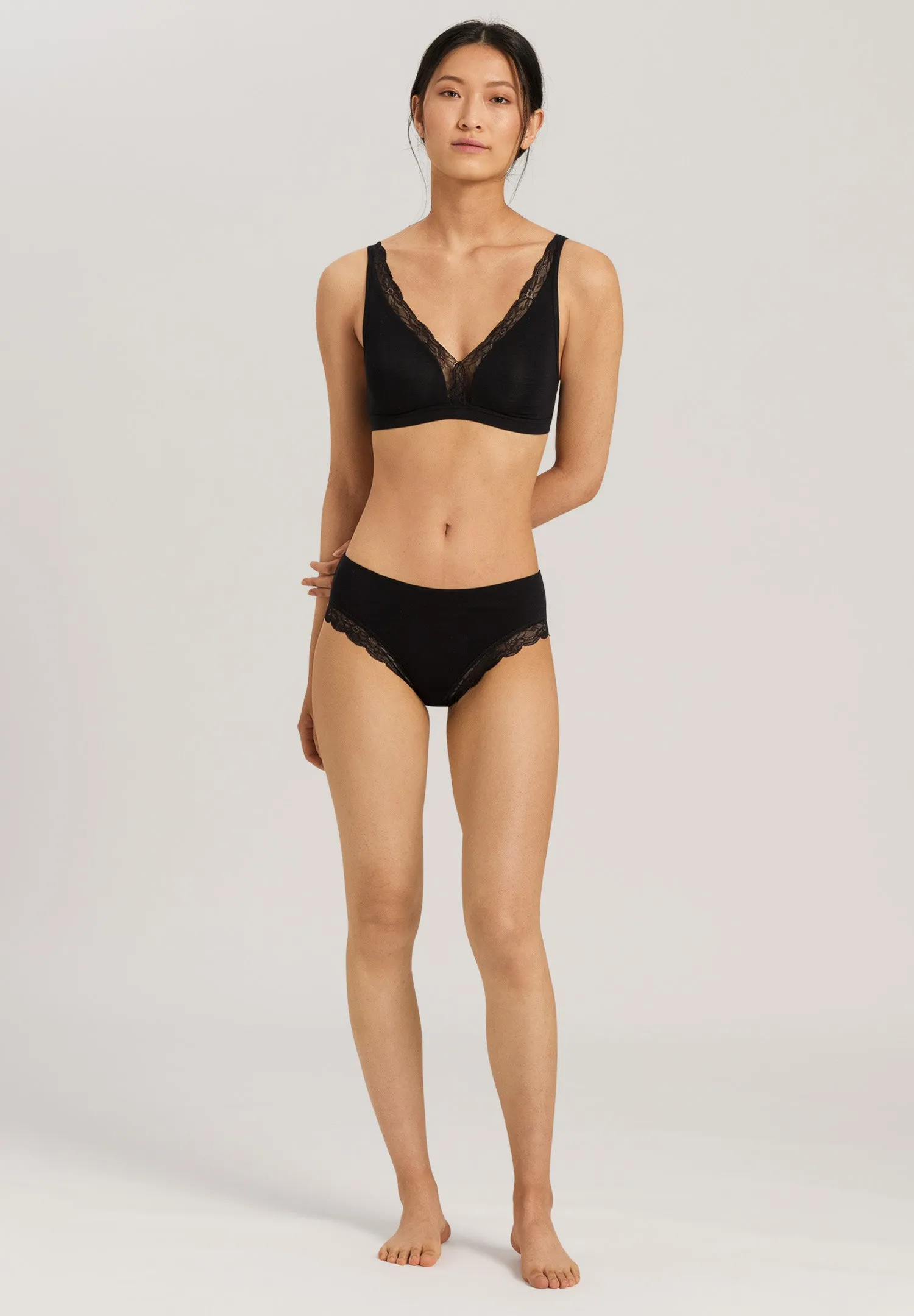 Cotton Lace Cotton Hi-Cut Brief | Black 72437-019