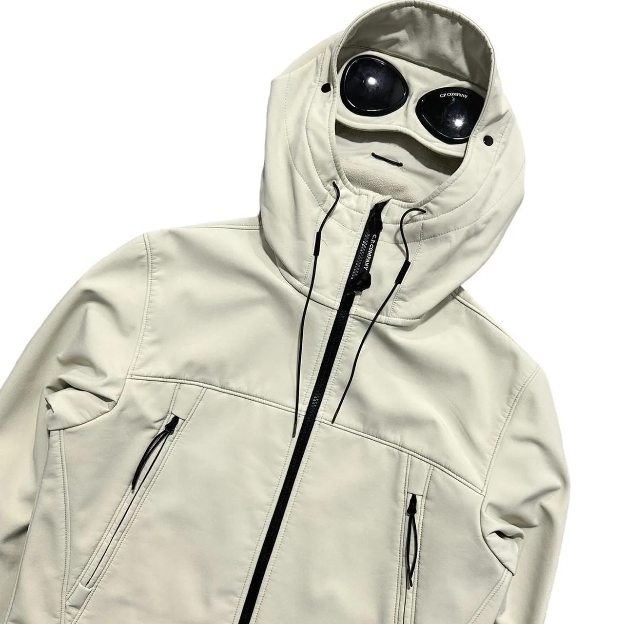 CP Company Cream Soft Shell Goggle Jacket