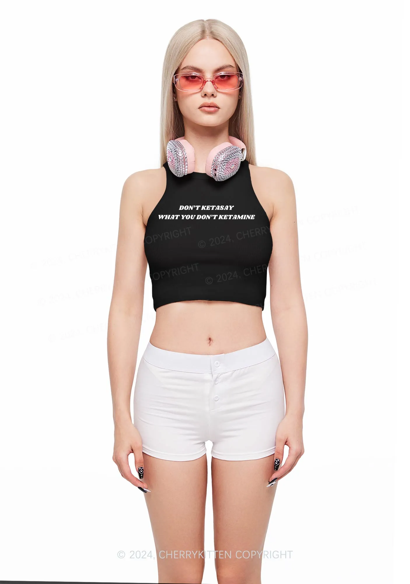 Don't Ketasay Y2K Crop Tank Top Cherrykitten