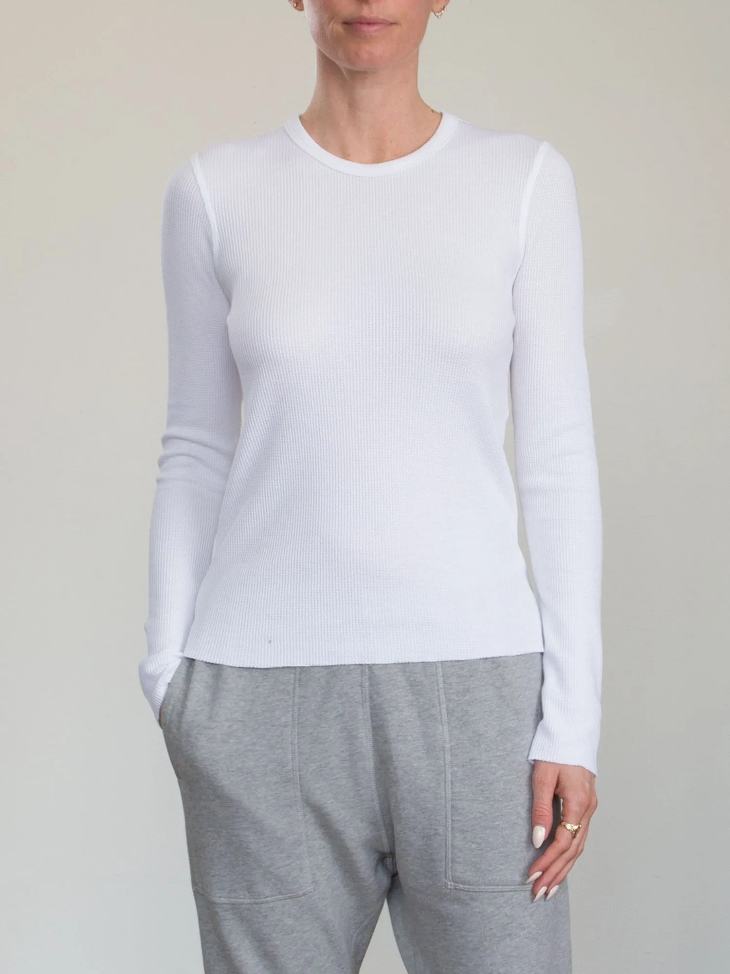Jimmy Long-Sleeve Tee in Thermal - White