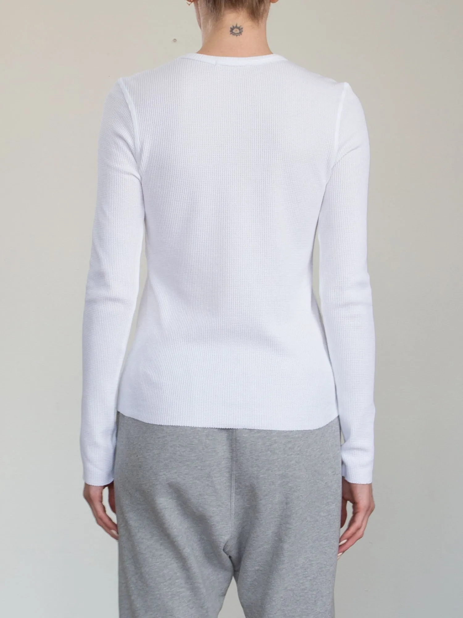 Jimmy Long-Sleeve Tee in Thermal - White