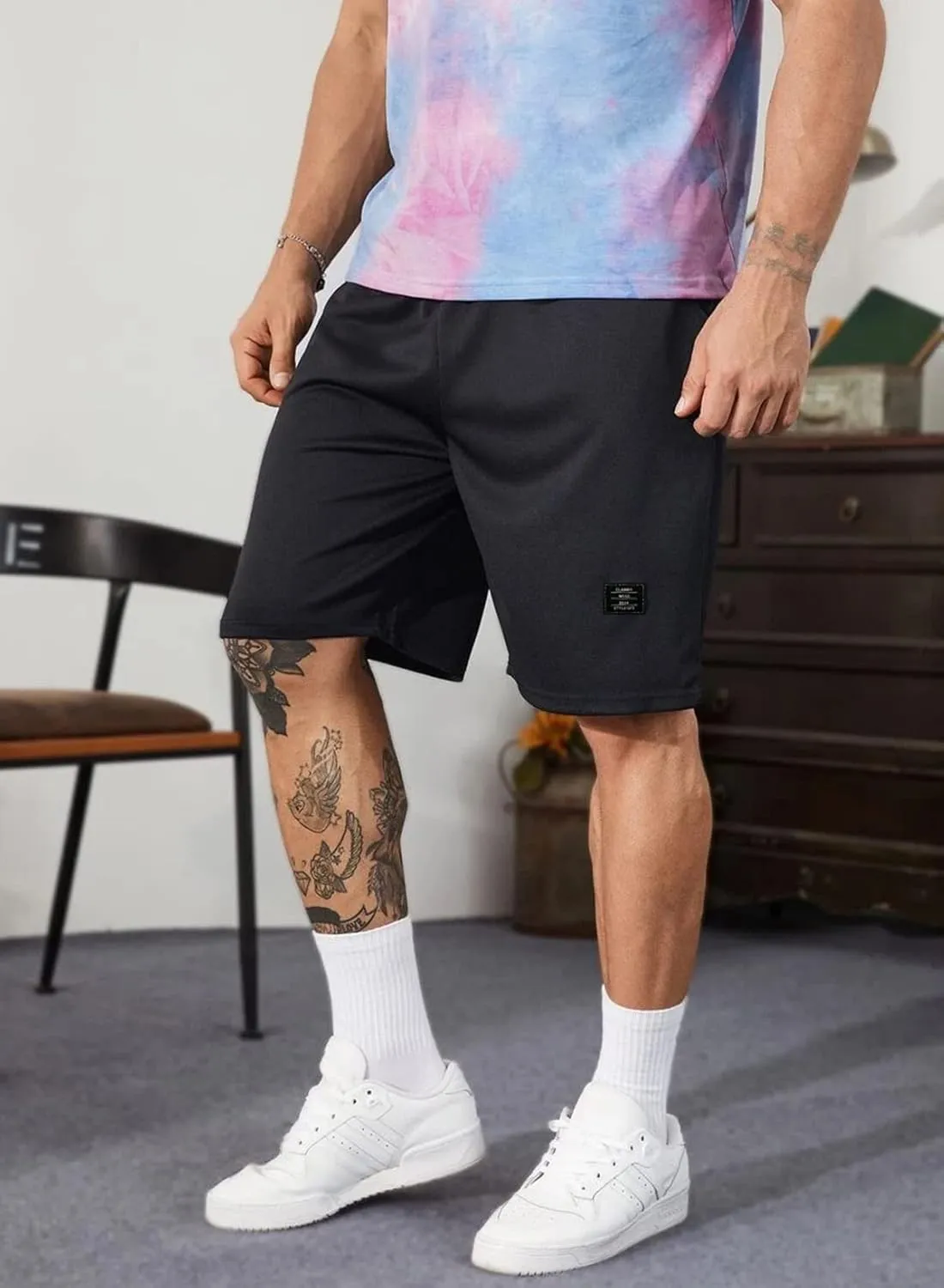 JMIERR Mens Cotton Sweat Shorts with 3 Pockets Workout Lounge Jogger Athletic Shorts 7 inch Inseam Running Shorts