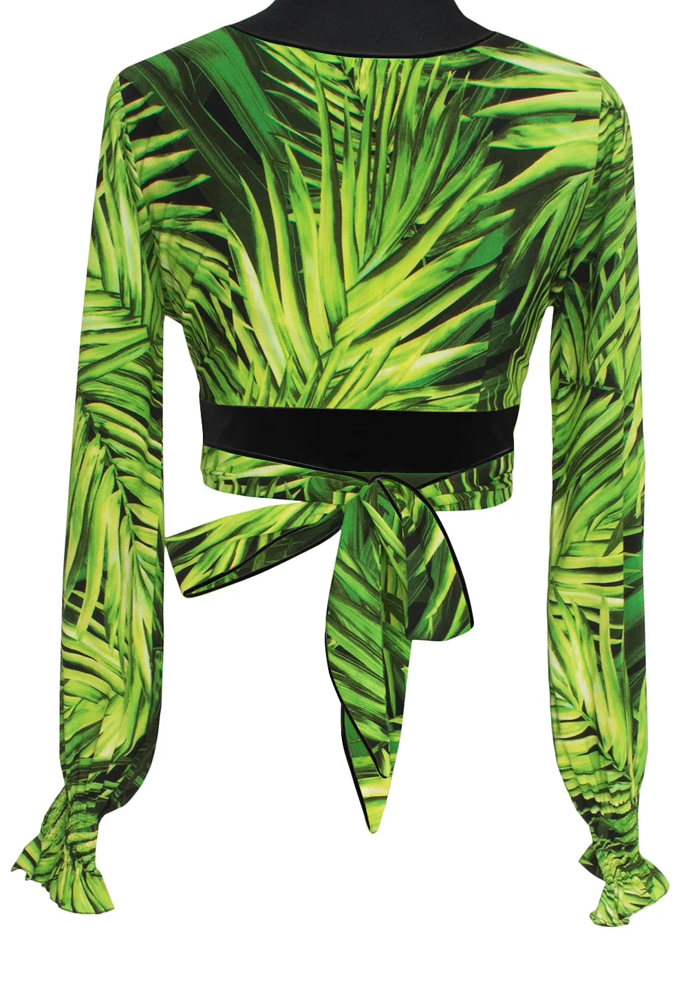 Jungle - Areca Kimono Crop Top (Black)