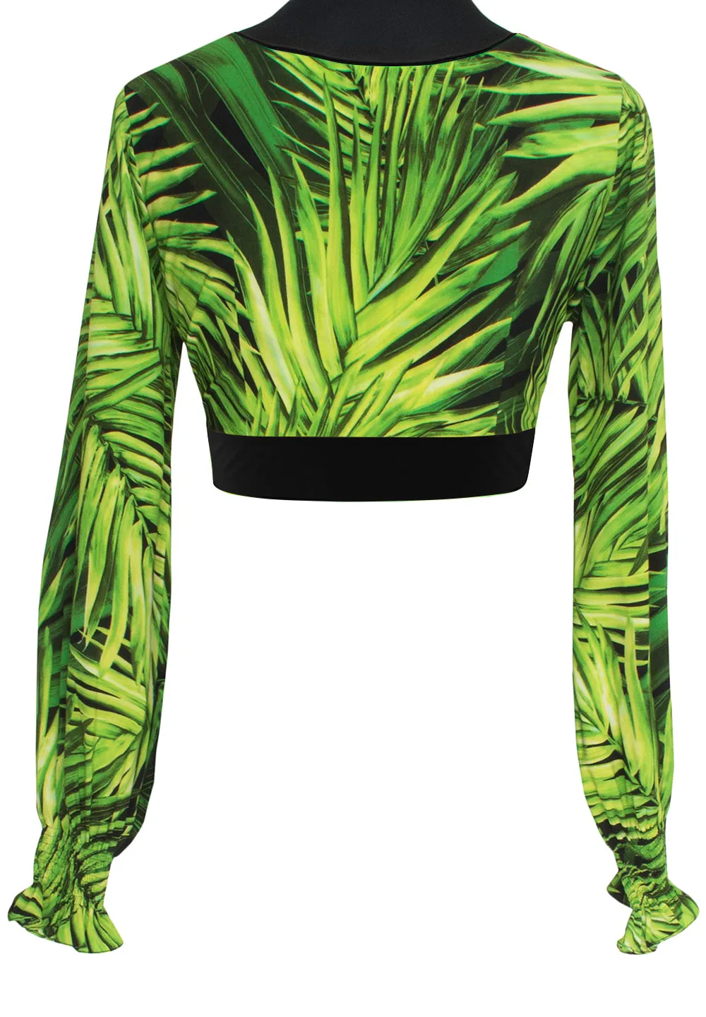 Jungle - Areca Kimono Crop Top (Black)