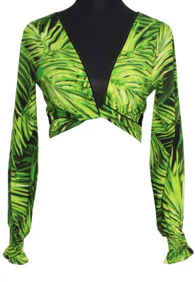 Jungle - Areca Kimono Crop Top (Black)