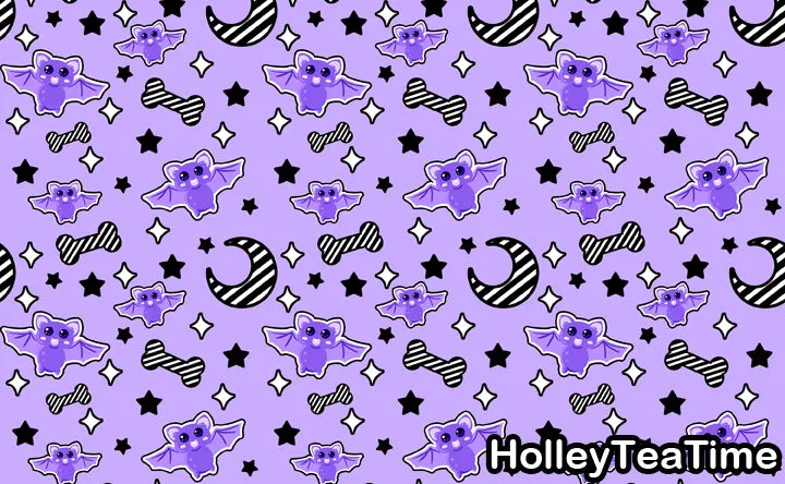 Magical kawaii spooky bats purple tube top [made to order]