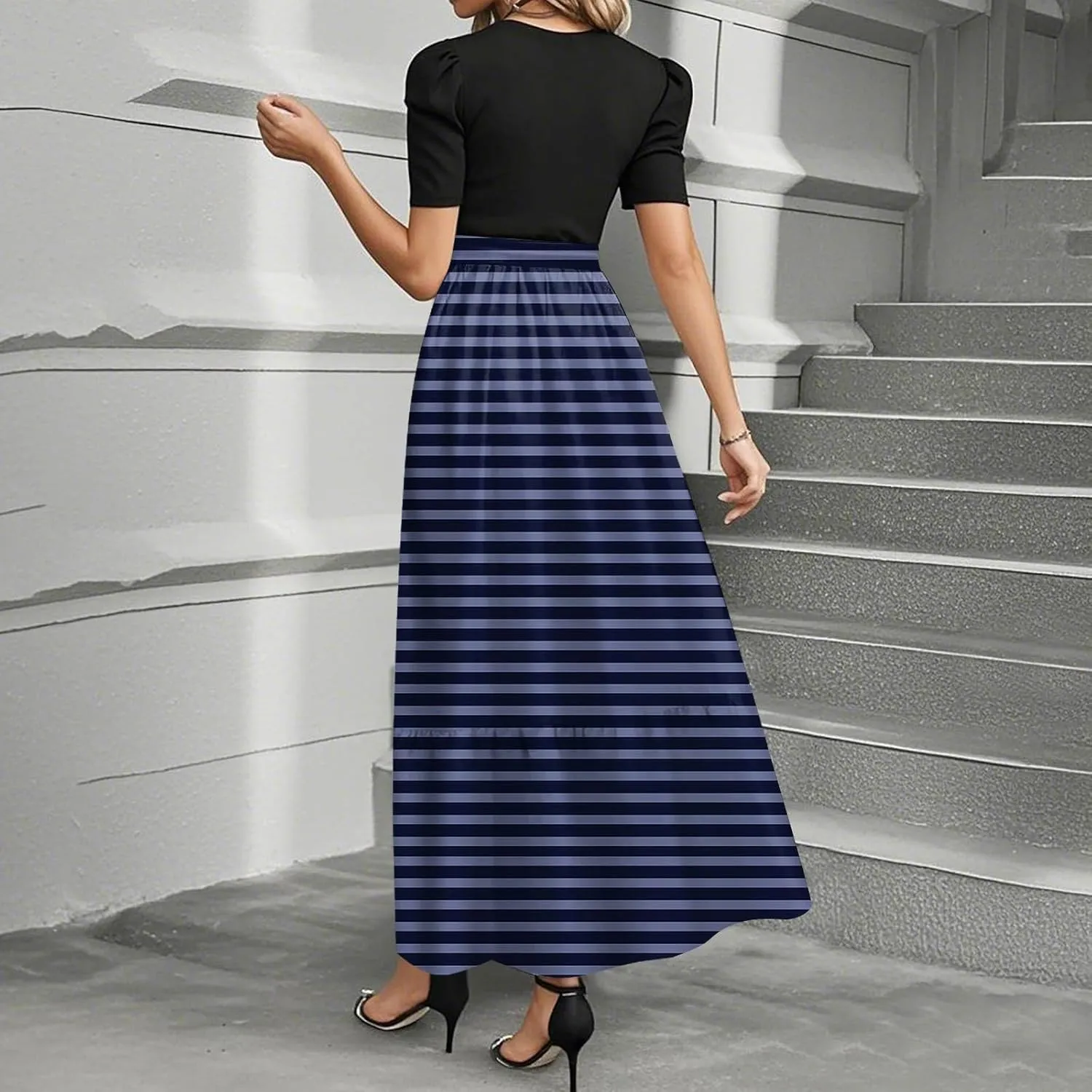 Maxi Dresses for Women 2025 Vacation Short Sleeve Floral Long Dress Spring Fashion Sundress Elegant Teacher Dresses
