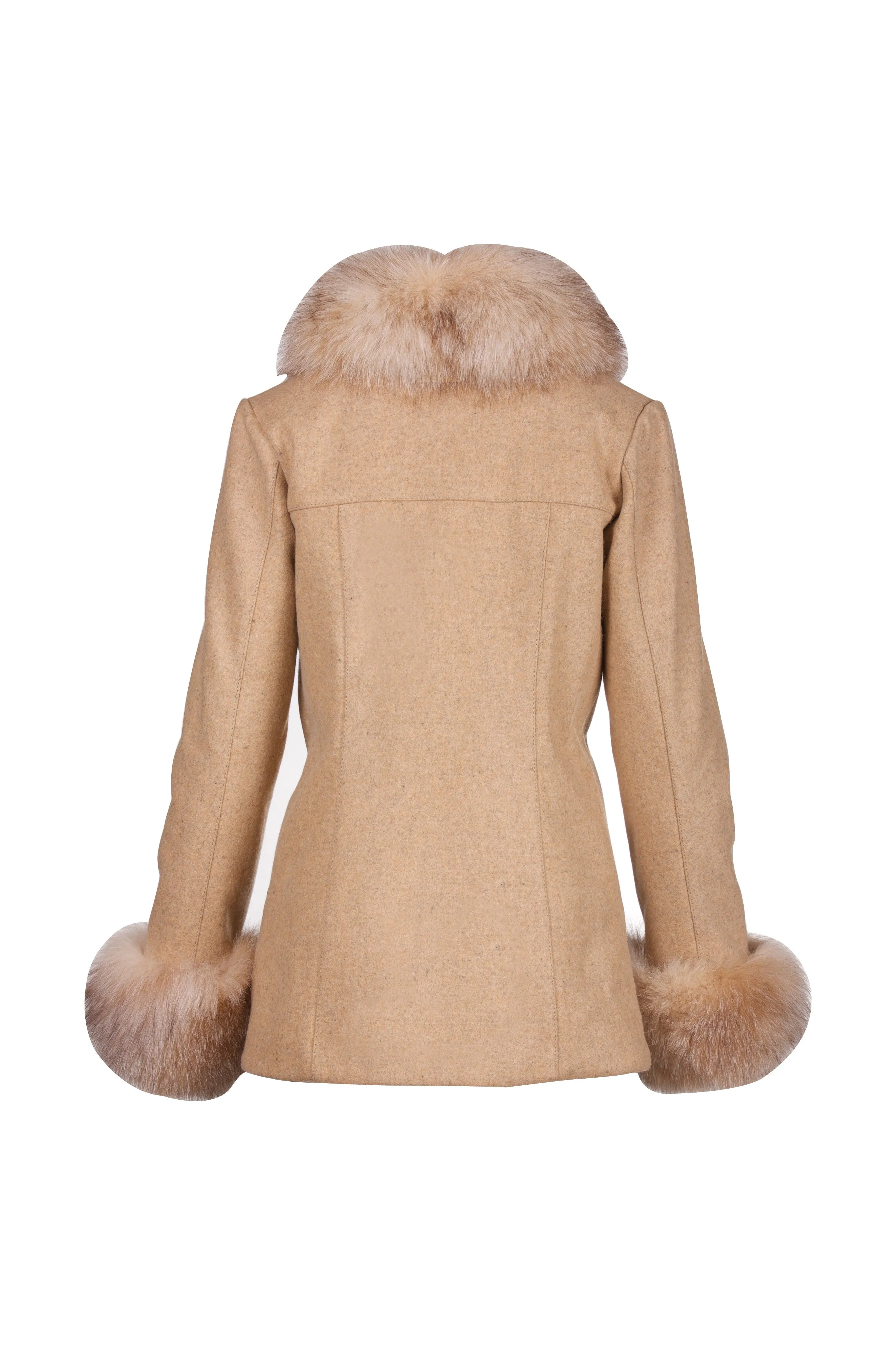 Merino Wool Fox Cuff Reindeer Leather Winter Jacket -  Limited Edition