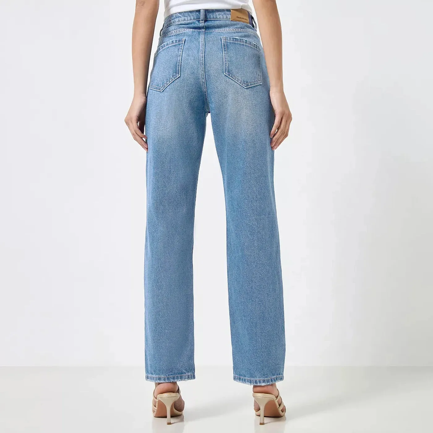 Mid Blue Straight Fit Jeans