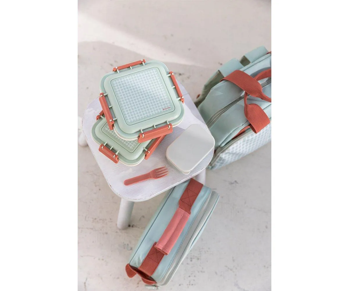 Monnëka Thermal Lunch Bag | Stripes Sage