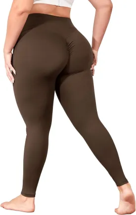 Plus Size Butt Lifting Leggings with Pockets for Women, L-5XL Yoga Pants Tummy Control, High Waist Workout Leggings