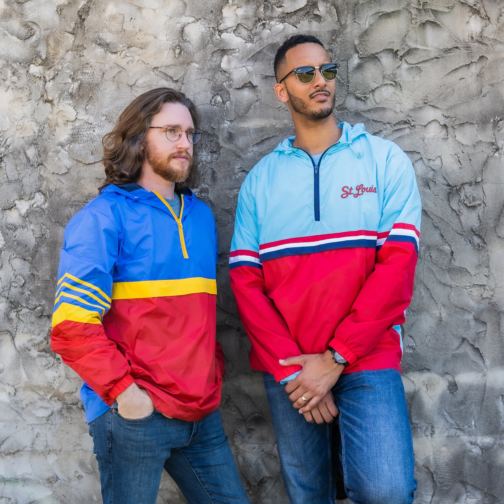 Retro Unisex Anorak Windbreaker - Royal