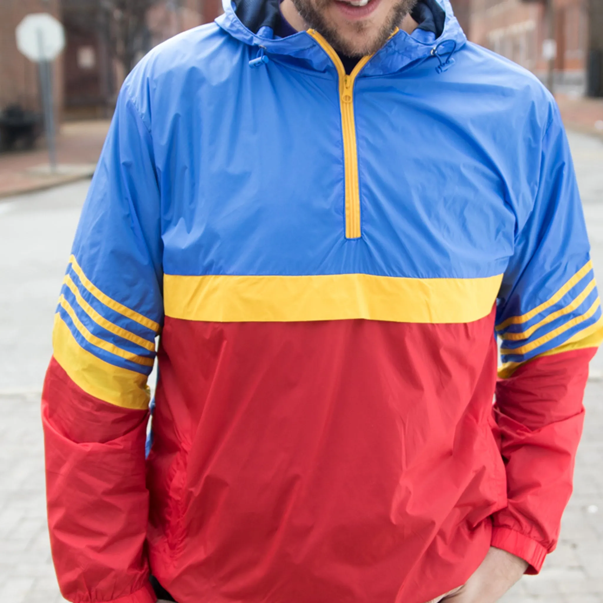 Retro Unisex Anorak Windbreaker - Royal