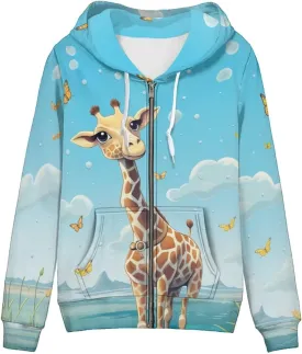 Showudesigns XS-5XL Zip Up Hoodie for Women Sweatshirt Pullover