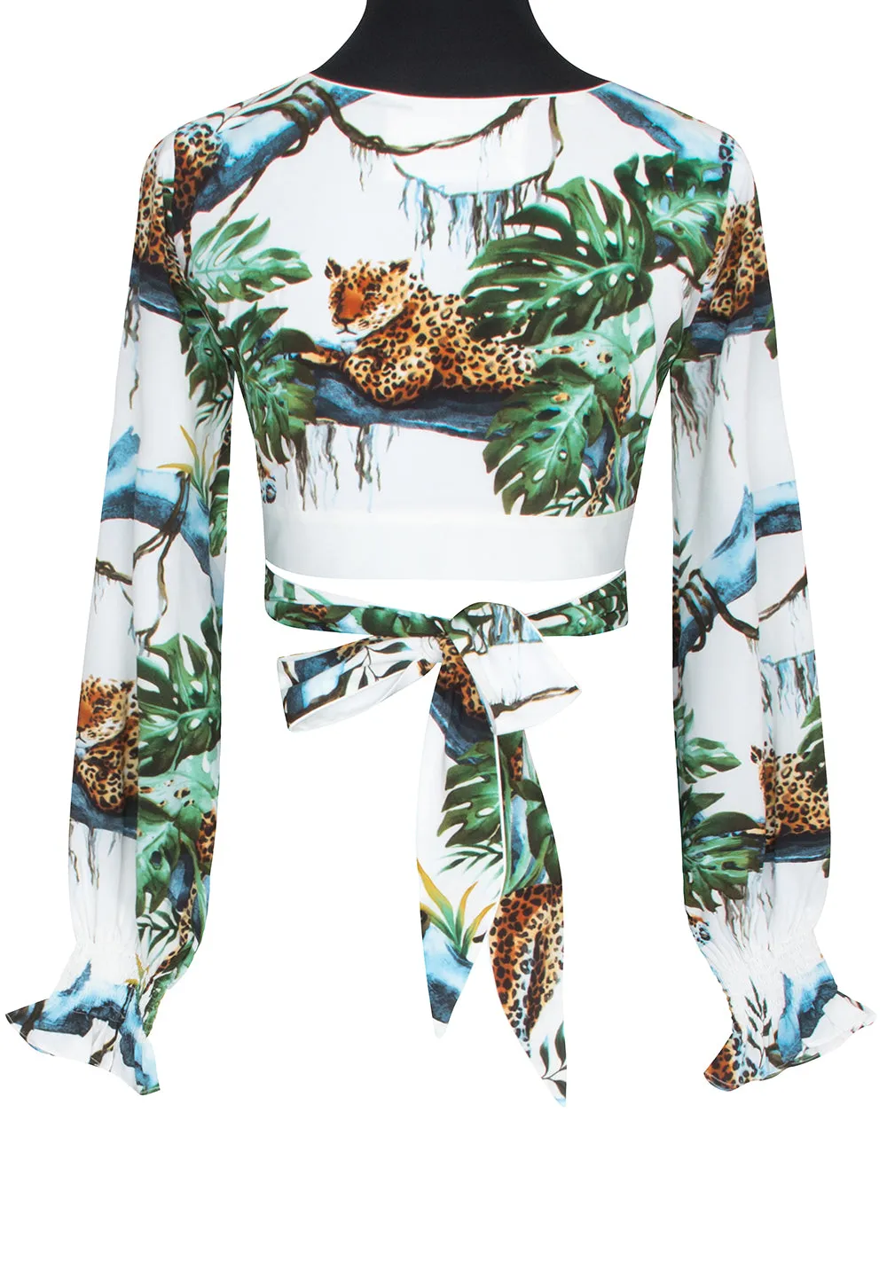 Tropics - Jaguar Crop Top (Off-White)