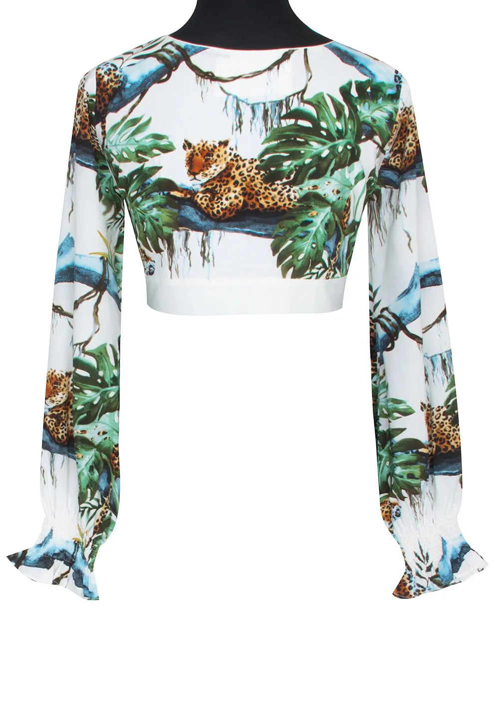 Tropics - Jaguar Crop Top (Off-White)