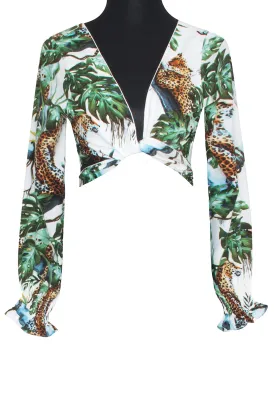Tropics - Jaguar Crop Top (Off-White)