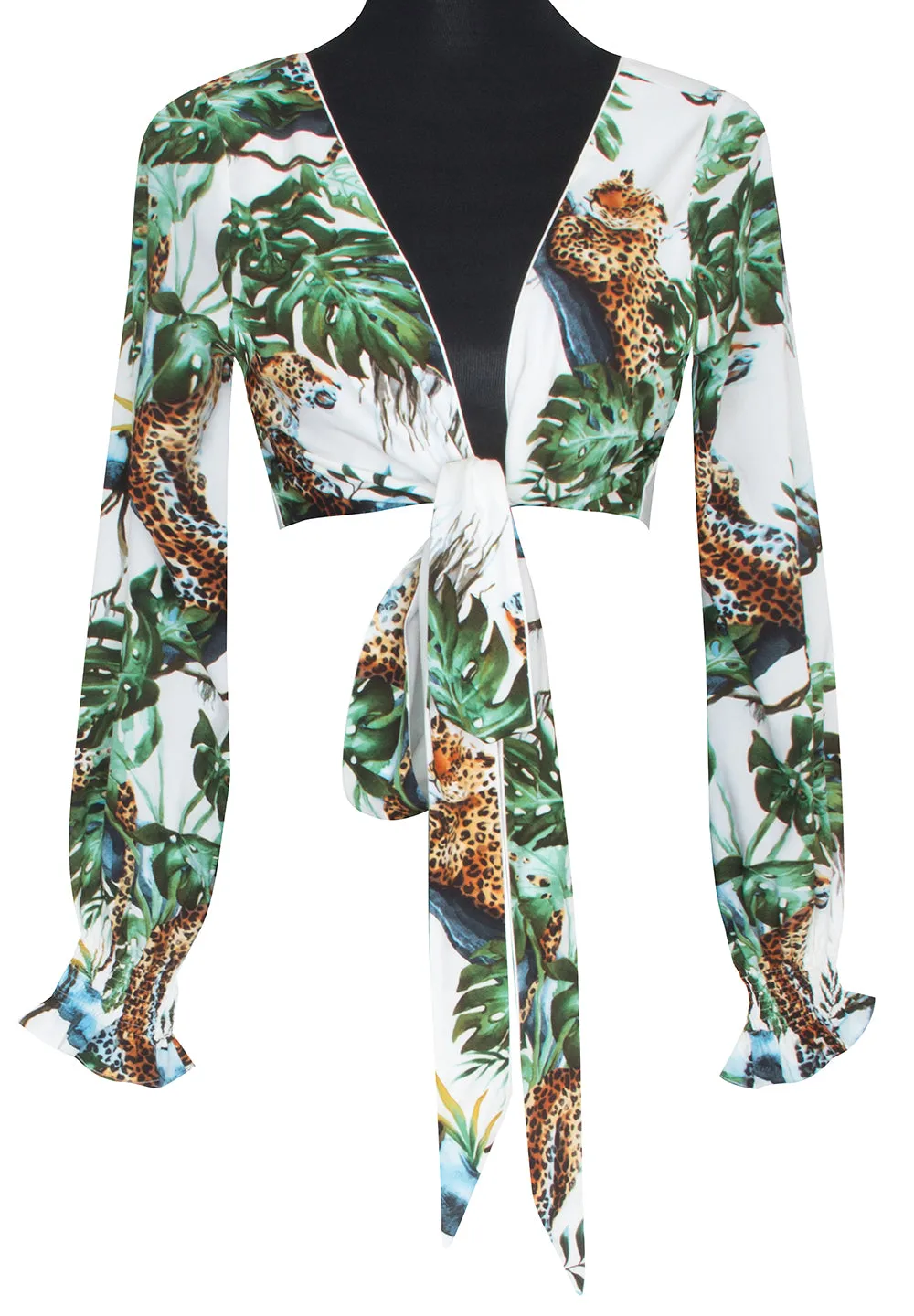 Tropics - Jaguar Crop Top (Off-White)