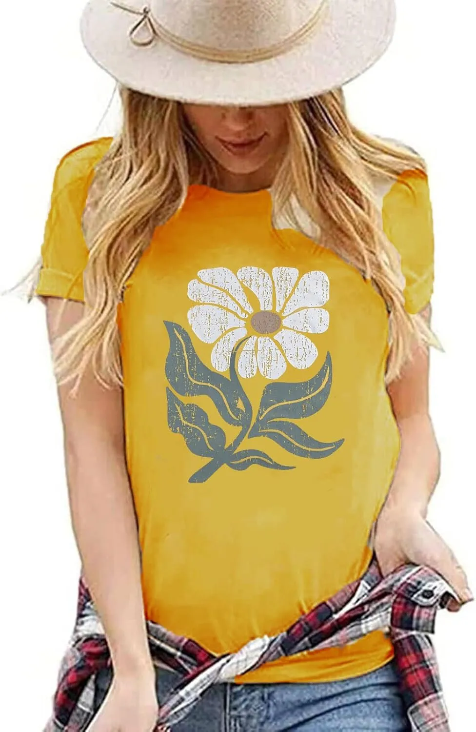 Vintage Floral Shirts Women Boho Wildflowers T-Shirt Wildflower Graphic Tee Shirts Summer Nature Tshirts Tops
